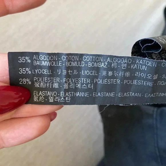 Zara High Waisted Pull On Zipper Zip Side Black Stretch Straight Skinny Jeans L - Picture 11 of 11